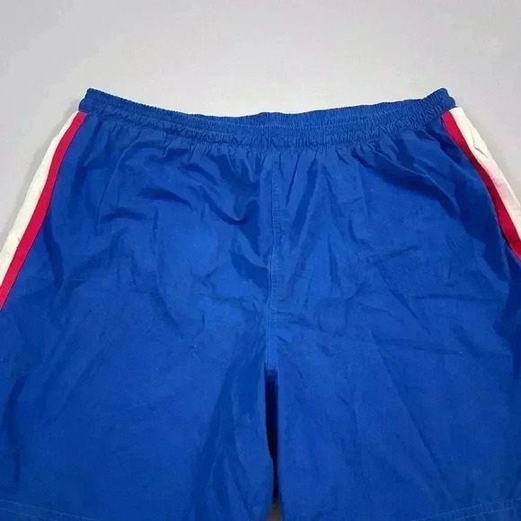 VTG Wilson Shorts Large Men Blue Swim Mesh Pull On Drawstring Short Stripe - Picture 3 of 9